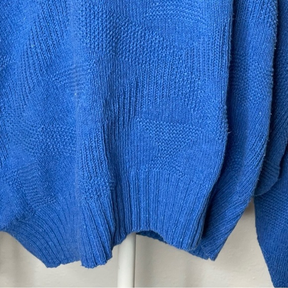 Vintage 90s Puritan Blue Thick Knit Grunge/Academia Crew Neck Sweater 2XL - Picture 4 of 9